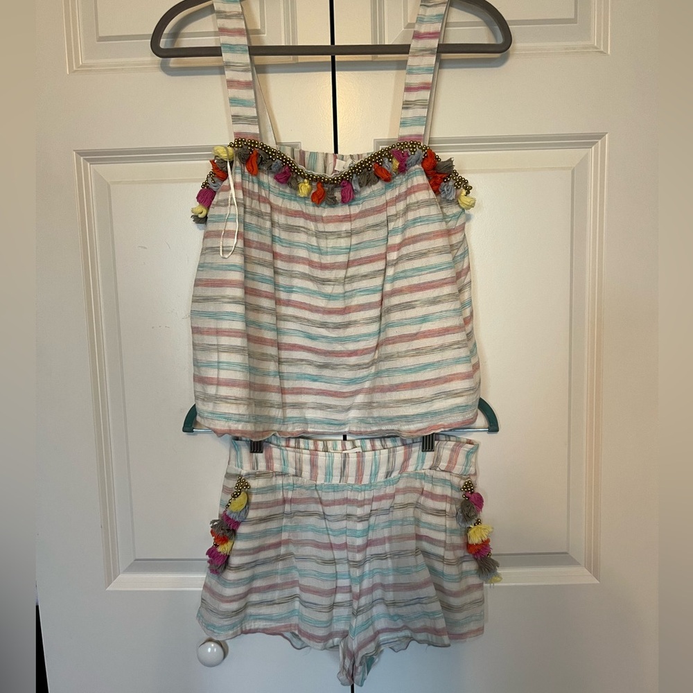 Honey Punch Multicolor Striped Two-piece set with Tassels